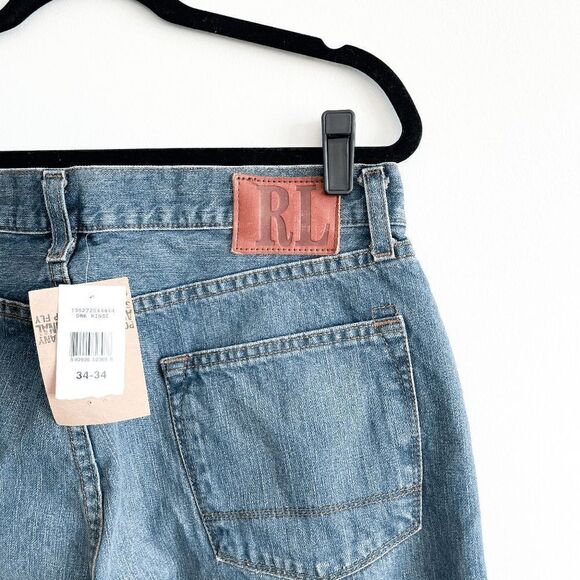 Polo RL Mens Denim Jeans Ashmore Original Straight Leg Blue Wash Size 34 - Picture 5 of 12
